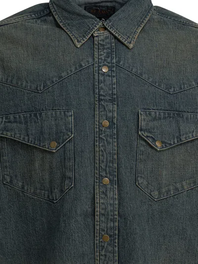Beams Plus Blue Cotton Shirt In Blue