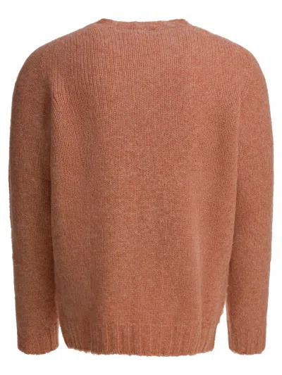 Beams Soft Knitwear With Ribbed Cuffs And Hem In Orange