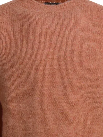 Beams Soft Knitwear With Ribbed Cuffs And Hem In Orange