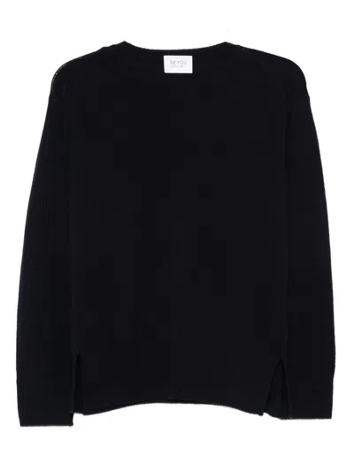 Beyou Side-split Cashmere Sweater In Black