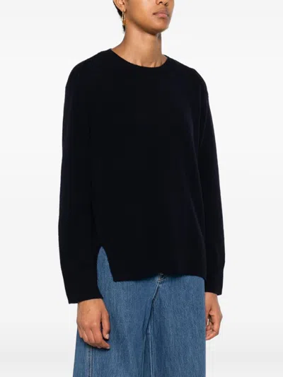 Beyou Side-split Cashmere Sweater In Black