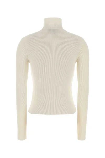 Blumarine Ivory Wool Blend Sweater In Neutral