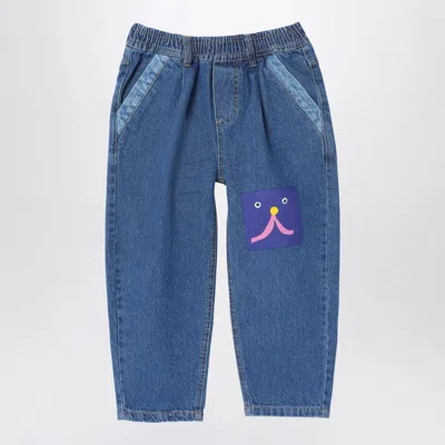 Bobo Choses Blue Jeans Funny Face In Blue