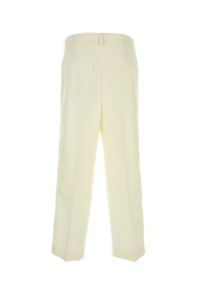 Bode Wool Pant With Lace Trim And Side Pockets In Yellow