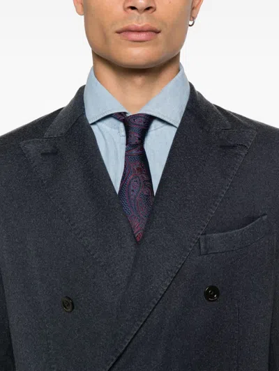 Boglioli Tailored Blazer With Peak Lapels And Pockets In Blue
