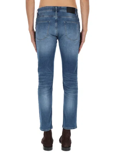 Hugo Boss Boss Blue Cotton-blend Jeans In Blue