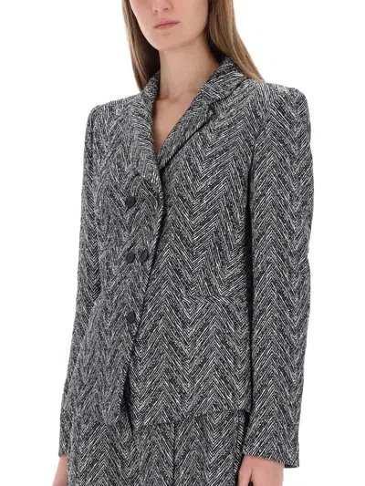 Hugo Boss Boss Women Herringbone Tweed Blazer In Brown