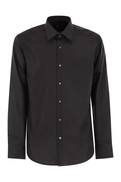 Hugo Boss Boss Men Slim Fit Shirt In Easy-iron Stretch Cotton Poplin In Black