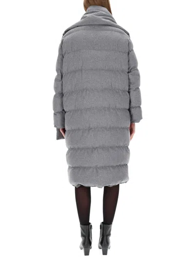 Hugo Boss Boss Reversible Coat With Scarf In Gray