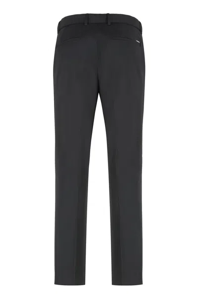 Hugo Boss Boss Wool Blend Trousers In Brown