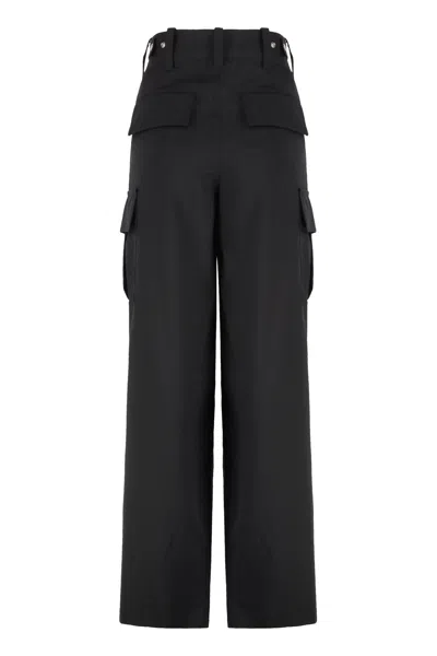 Bottega Veneta Wool Cargo Trousers In Black