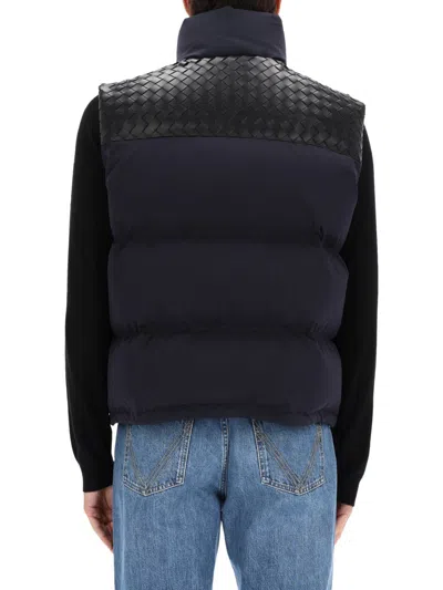 Bottega Veneta Men Midnight Blue Cotton Blend Down Jacket In Black