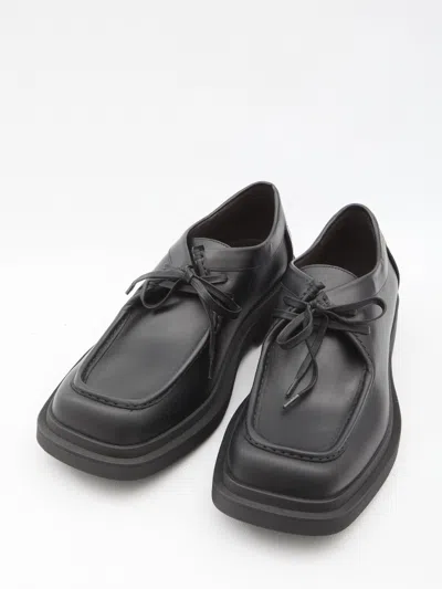Bottega Veneta Ben Lace-up Calfskin Shoes In Black