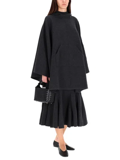 Bottega Veneta Cashmere Midi Skirt In Black