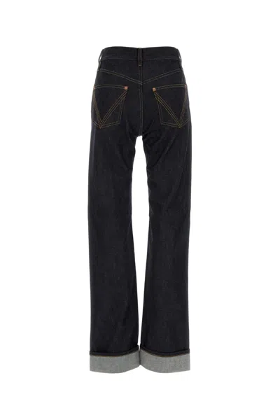 Bottega Veneta High-rise Denim Trousers Rolled Cuffs In Black