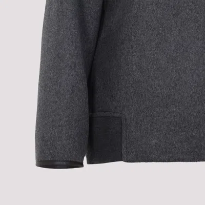 Bottega Veneta Double Face Wool Blouson In Gray