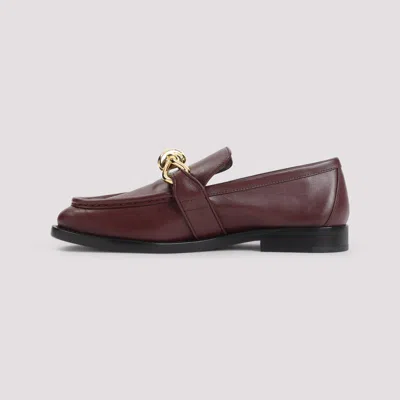 Bottega Veneta Astair Metallic Knot Loafer In Burgundy