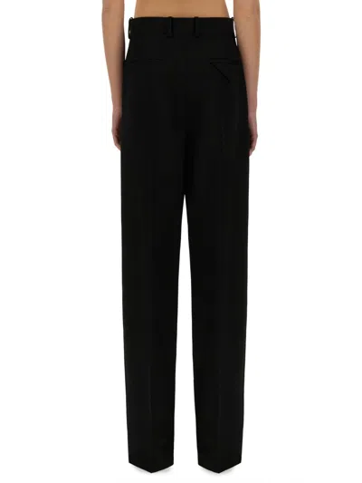 Bottega Veneta Women Midnight Blue Wool Wide-leg Pant In Black
