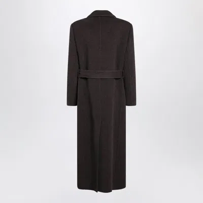 Brunello Cucinelli Brown Wool And Cashmere Coat In Burgundy