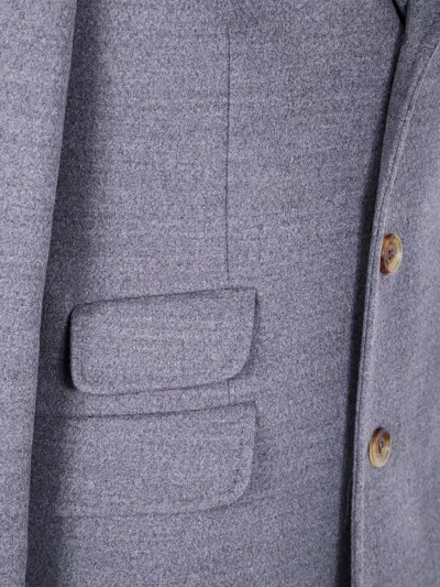 Brunello Cucinelli Three-button Patch-pocket Coat In Gray