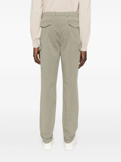 Brunello Cucinelli Cotton Cargo Trousers With Side And Back Pockets In Green