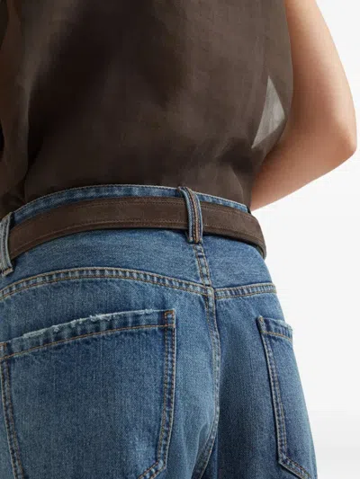 Brunello Cucinelli Authentic Denim Column Jeans With Monili