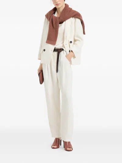 Brunello Cucinelli Women Double-breasted Jacket In Neutral