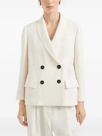 Brunello Cucinelli Women Double-breasted Jacket In Neutral