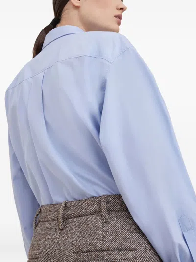 Brunello Cucinelli Front Slit Maxi Pencil Skirt In Brown