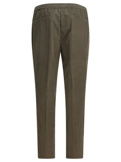 Brunello Cucinelli Drawstring Waist Corduroy Trousers And Pockets In Green