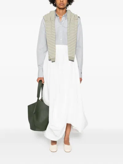 Brunello Cucinelli Pinstripe Shirt With Button-down Design In White