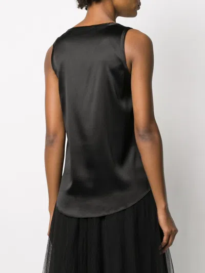 Brunello Cucinelli Stretch-silk Satin Reversible Tank Top In Black