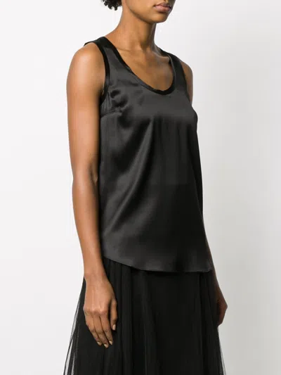 Brunello Cucinelli Stretch-silk Satin Reversible Tank Top In Black