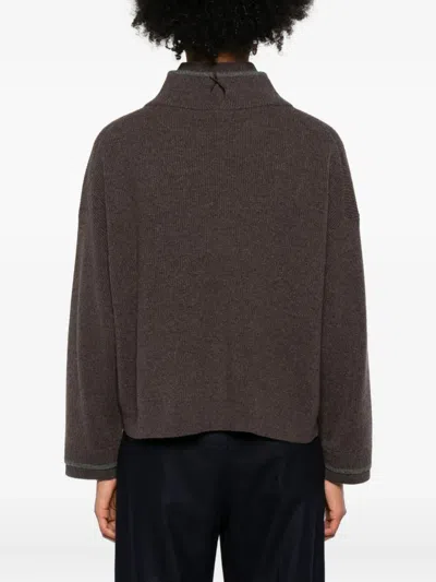 Brunello Cucinelli Cashmere Turtleneck Sweater In Brown