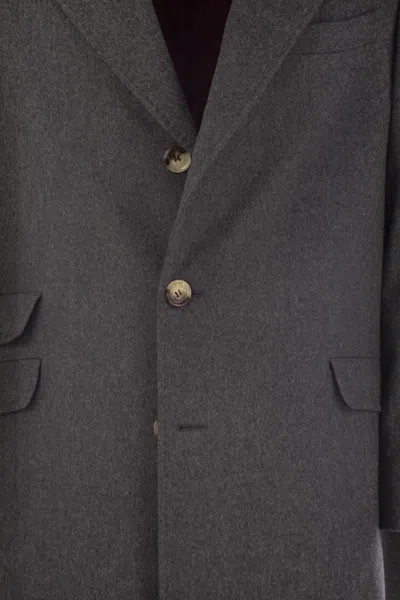 Brunello Cucinelli Men Wool And Cashmere Coat In Black
