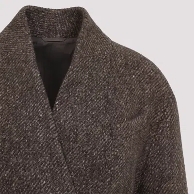 Brunello Cucinelli Wool-blend Single-breasted Coat In Brown
