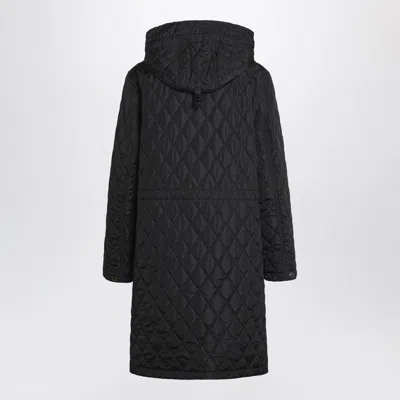 Burberry Quilted Hooded Jacket With Drawstring-waist In Black