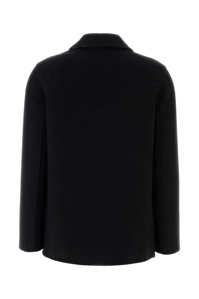Burberry Black Wool Oversize Shirt In Black