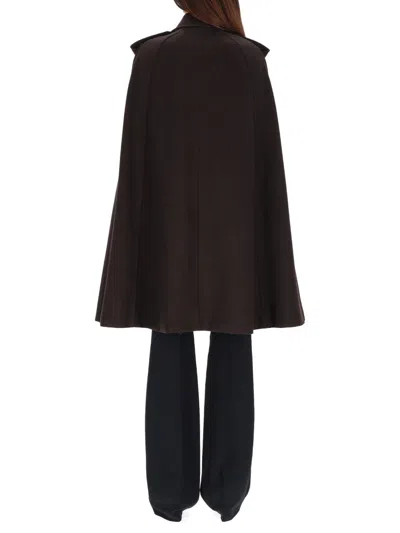 Burberry Cashmere Coat With Belted Waist And Epaulettes In Brown