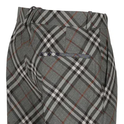 Burberry Crater Check Virgin Wool In Gray