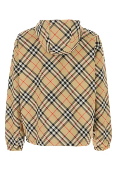 Burberry Reversible Check Hooded Jacket Pockets In Neutral
