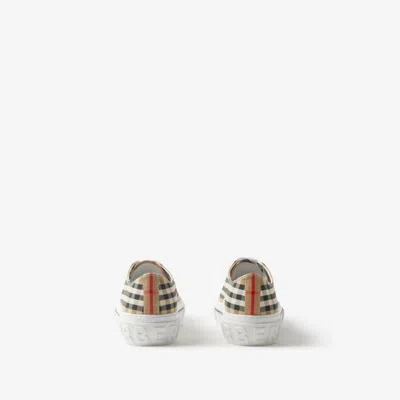 Burberry Cotton Sneaker With Vintage Check Pattern In Multi