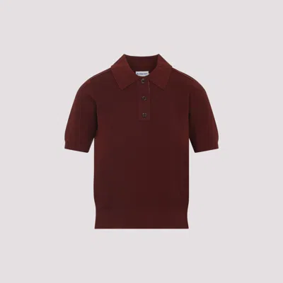 Burberry Bordeaux Wool Polo Shirt Women In Burgundy