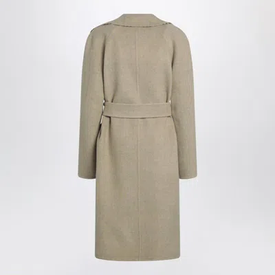 Burberry Sand Reversible Wool Coat In Green