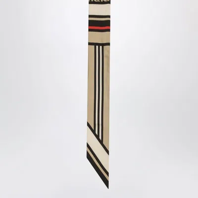 Burberry Thin Printed Silk Scarf In Multi