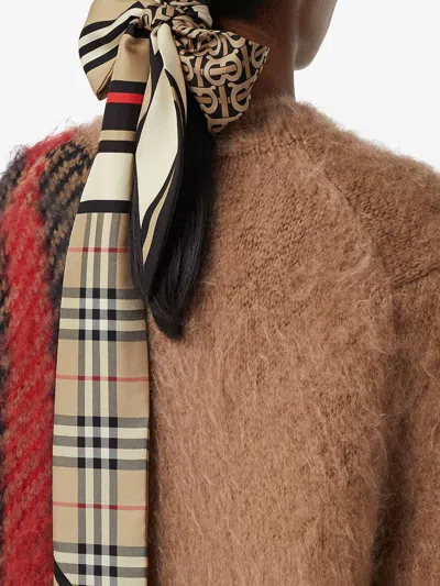 Burberry Thin Printed Silk Scarf In Multi