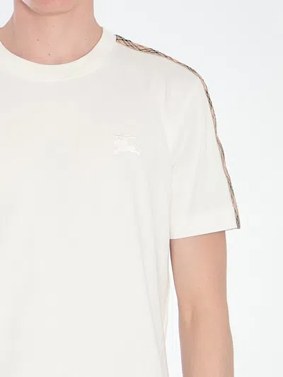 Burberry Checked Cotton-jersey T-shirt In White