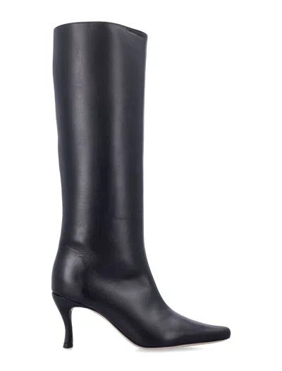 By Far Stevie 42 White Leather Boots In Black