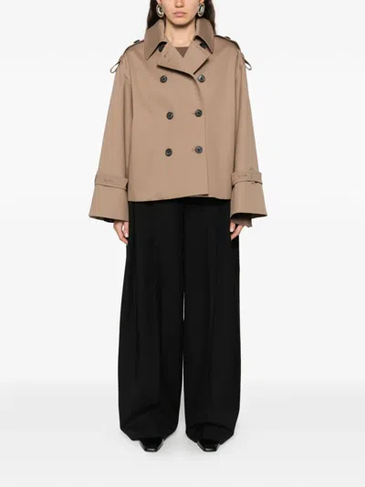 By Malene Birger Alisandra Cropped Organic Cotton Trench Coat In Fosil