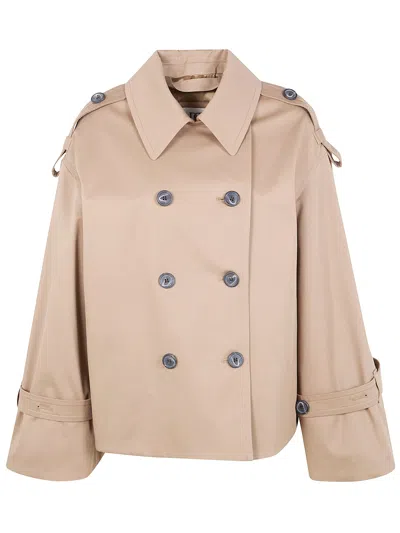 By Malene Birger Alisandra Cropped Organic Cotton Trench Coat In Fosil
